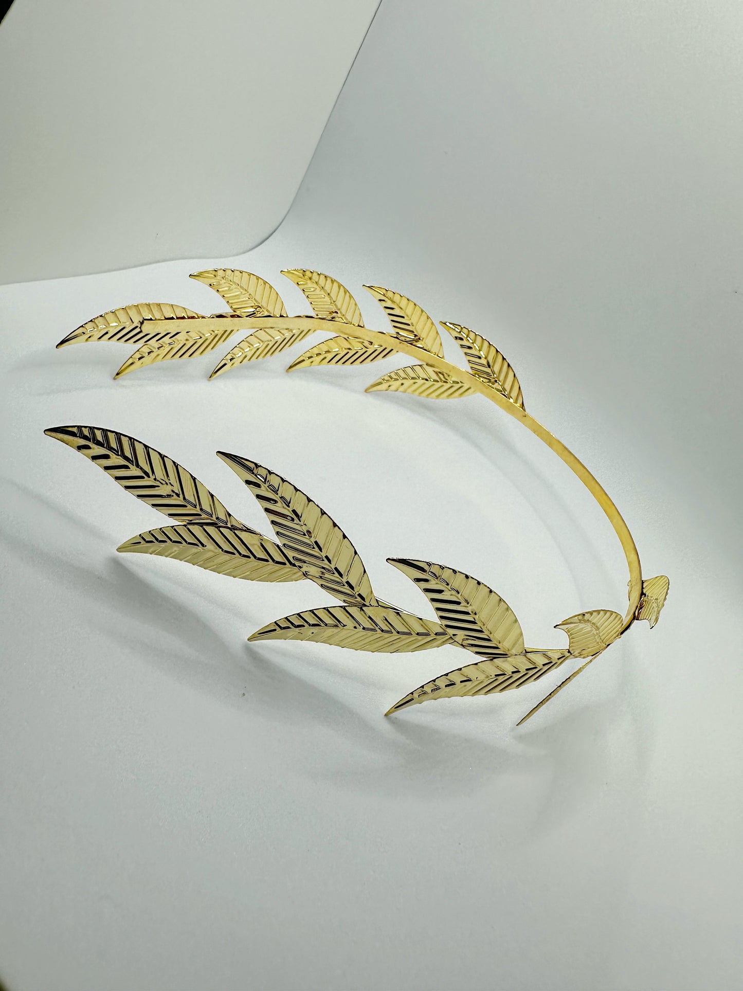 Greek Goddess Headpiece Elven Hairband Grecian Olive Leaf Flower branch Gold Silver Laurel Crown Backwards Ancient Roman Larp Wreath